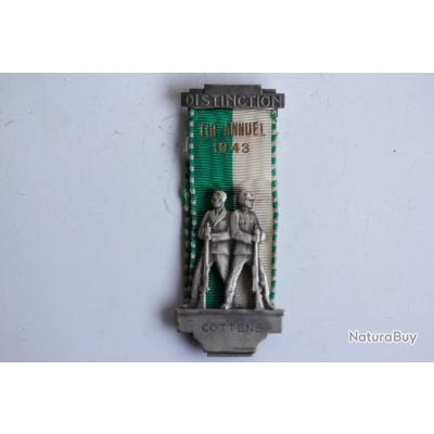 Médaille De Tir Suisse 1954, Distinction Défense Civile, Insigne Vintage