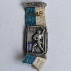 Médaille de tir Concours de Sections 1948 Fédération de la Sarine Suisse
