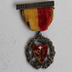 Médaille de tir argent Sous-Officiers Genève Suisse