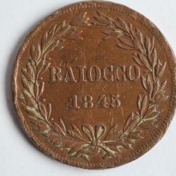 Monnaie 1 Baiocco 1845 VATICAN Grégoire XVI