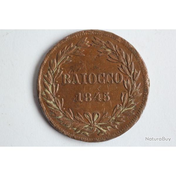 Monnaie 1 Baiocco 1845 VATICAN Grgoire XVI