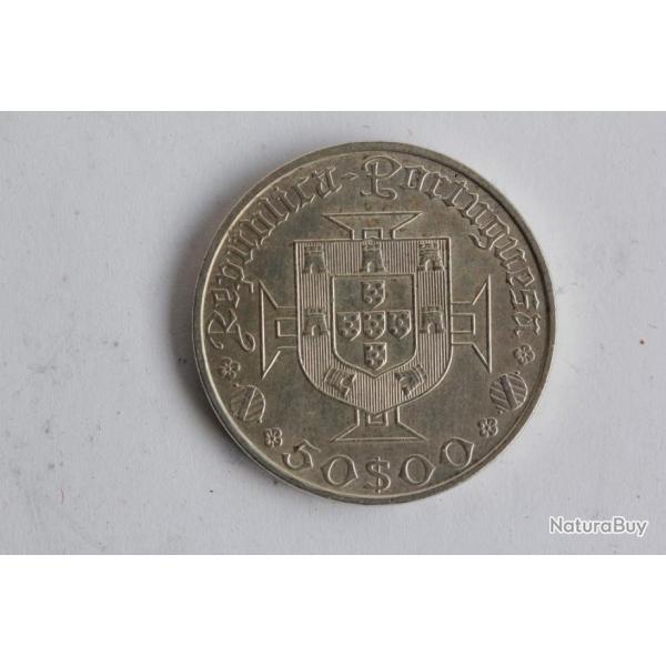 Monnaie argent 50 Escudos Portugal 1969 Vasco da Gama