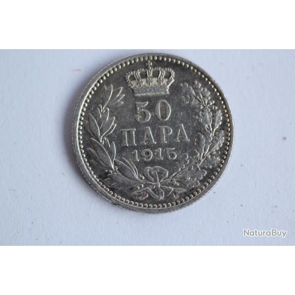 Monnaie argent 50 para 1915 Serbie