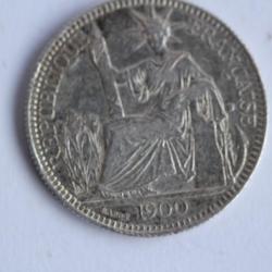 Monnaie argent 10 centimes 1900 Indo - Chine Française