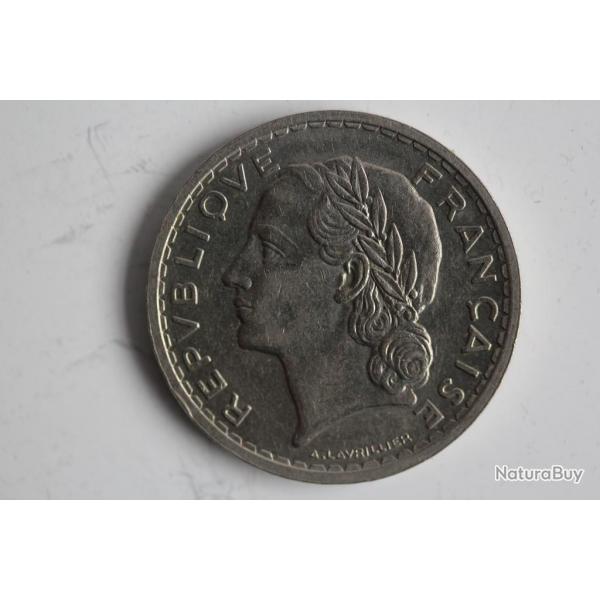 Monnaie 5 Francs Lavrillier 1938