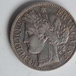 Monnaie argent 2 Francs Cérès 1871 A