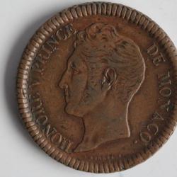 Monnaie 1 Décime 1838 Honoré V Prince de Monaco