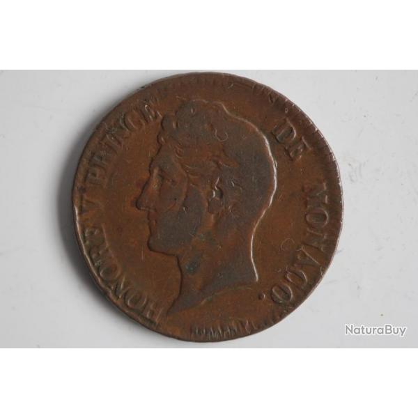 Monnaie 5 Centimes 1837 Honor V Prince de Monaco