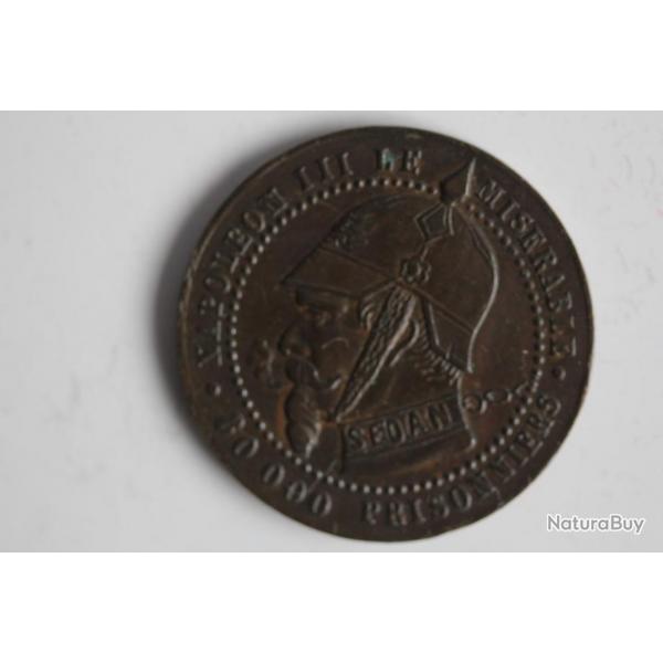 Monnaie satirique Napolon III le Misrable module de 5 centimes