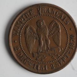 Monnaie satirique Napoléon III le Misérable module de 5 centimes