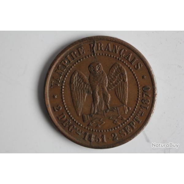 Monnaie satirique Napolon III le Misrable module de 5 centimes