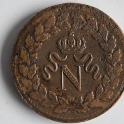 Monnaie 1 Décime à l'N couronnée 1814 BB Napoléon 1er