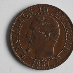 Monnaie 5 Centimes Napoléon III 1857 D SUP
