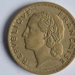 Monnaie 5 Francs Lavrillier 1938