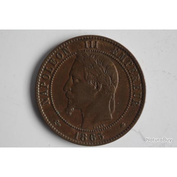 Monnaie Dix Centimes Napolon III 1865 A