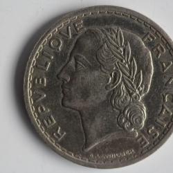 Monnaie 5 Francs Lavrillier 1938
