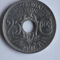 Monnaie 25 Centimes Lindauer Cmes souligné 1917