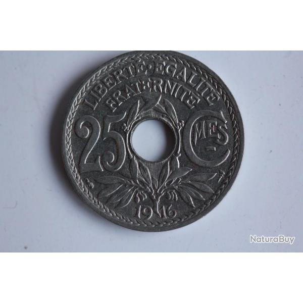 Monnaie 25 Centimes Lindauer Cmes soulign 1916