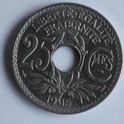 Monnaie 25 Centimes Lindauer Cmes souligné 1915