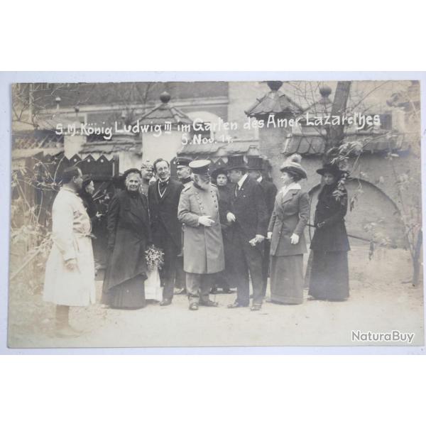 Carte photo S.M. Knig Ludwig III im garten des Amer Allemagne 1914