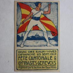 CPA Parc des Eaux vives Fête cantonale gymnastes genevois 1917 Suisse