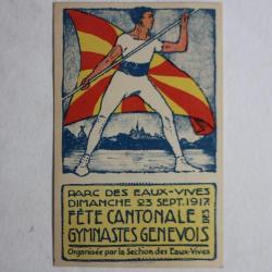 CPA Parc des Eaux vives Fête cantonale gymnastes genevois 1917 Suisse