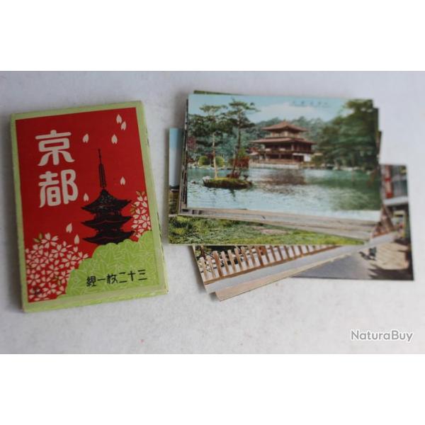 Pochette 30 cartes postales anciennes Kyoto Japon
