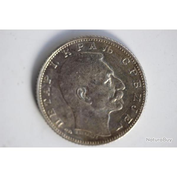 Monnaie argent 1 Dinar Pierre Ier 1915 Serbie