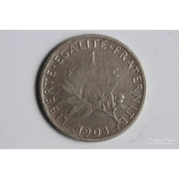 Monnaie argent 1 franc Semeuse 1903