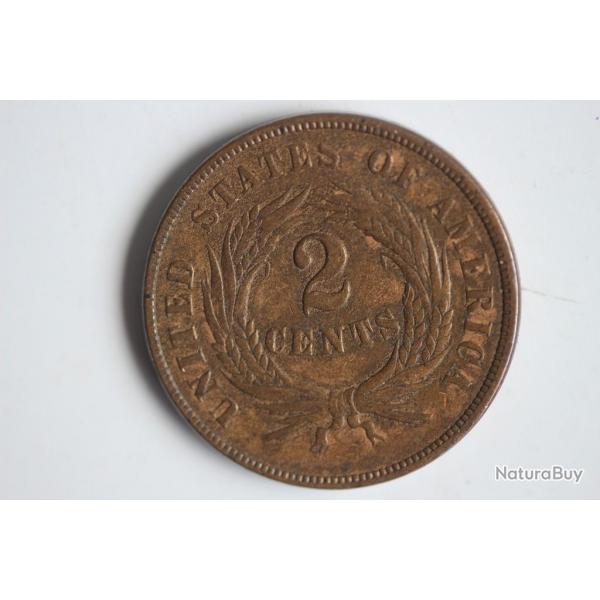 Monnaie 2 cents Union Shield 1868 United States of America USA