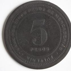 Monnaie 5 Pesos Société Française Mines de cuivre Collahuasi Chili