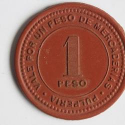 Monnaie 1 Peso Société Française Mines de cuivre Collahuasi Chili