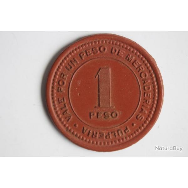 Monnaie 1 Peso Socit Franaise Mines de cuivre Collahuasi Chili