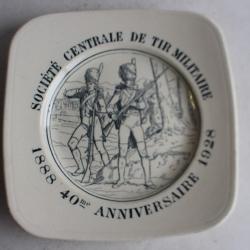 Assiette Prix Tir Militaire 1888 - 1928 40e anniversaire Carouge Suisse