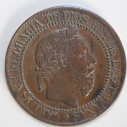 Monnaie 10 Centimos 1875 Charles VII Espagne