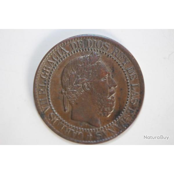 Monnaie 10 Centimos 1875 Charles VII Espagne