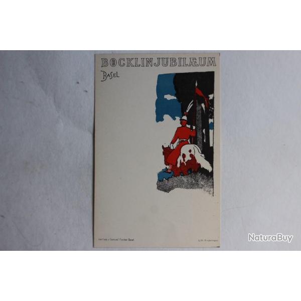 CPA Bcklin Jubileum Basel 1897 Lith. Hindermann Suisse Cavalier