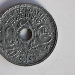 Rare 10 centimes Lindauer 1946 sans le B