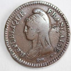 Monnaie 1 Décime Dupré grand module L'An 7 A (Paris)