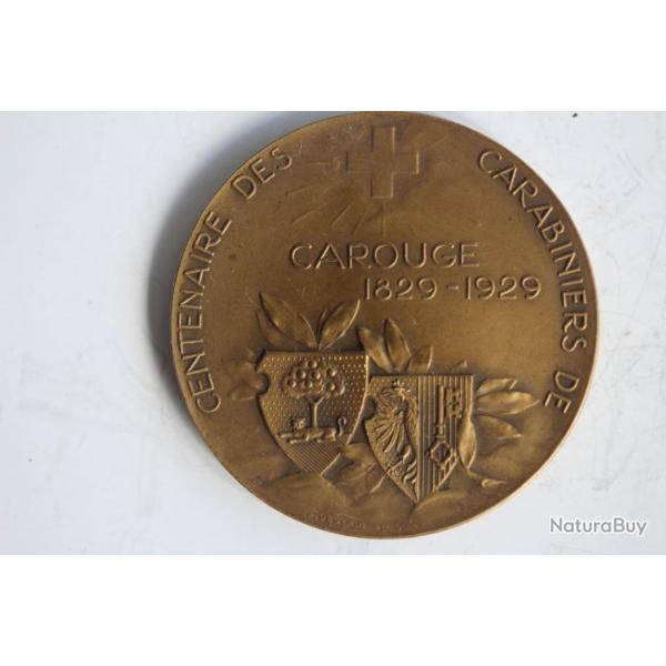 Mdaille de tir Centenaire des carabiniers Carouge 1929 Suisse