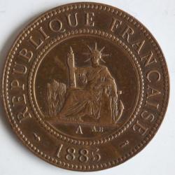 Monnaie 1 Cent Liberté assise Indochine 1885 A (Paris)