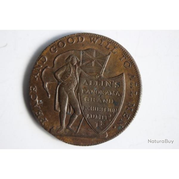 Monnaie 1/2 Penny Allin's 1796 Warwickshire Grande Bretagne