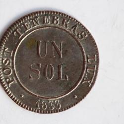 Monnaie 1 Sol Canton de Genève 1833 Suisse