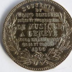 Médaille concours de musique Genève 1890