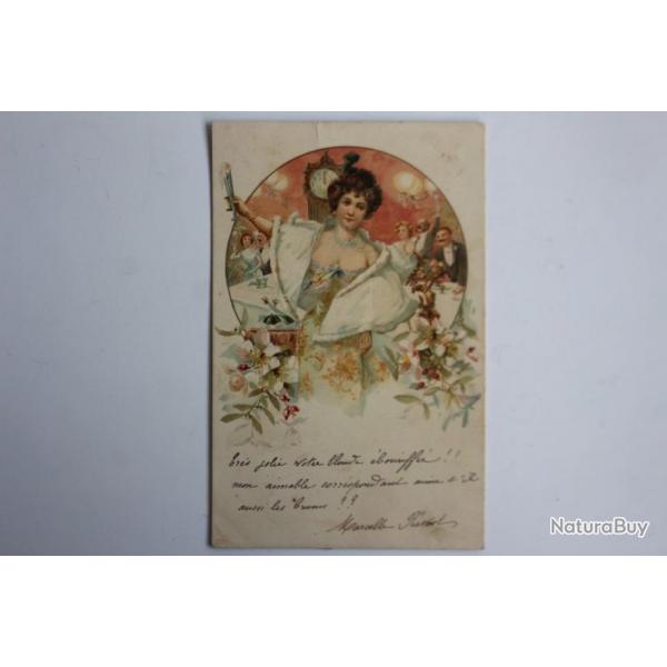 Carte postale ancienne illustre R. Kratki Femme