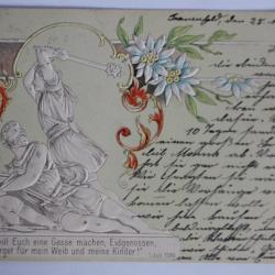Carte postale ancienne gaufrée Fête fédérale de Bâle 1901 Suisse