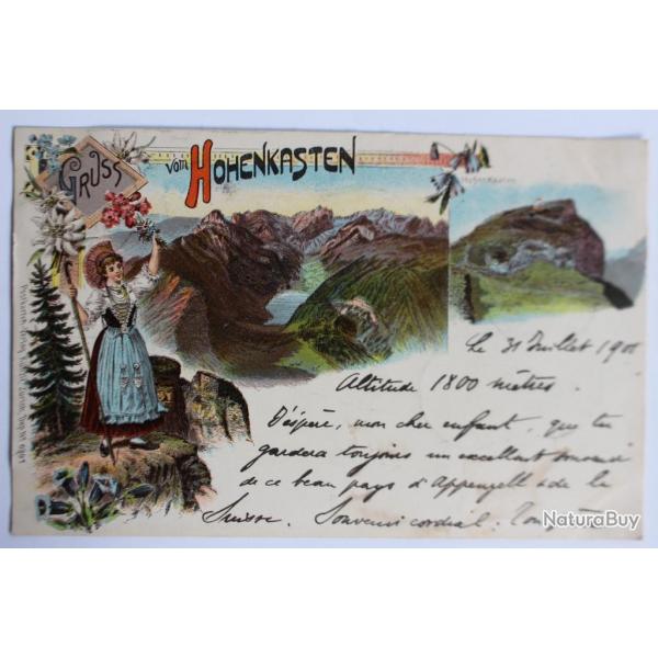 Carte postale ancienne Gruss vom Hohenkasten Suisse
