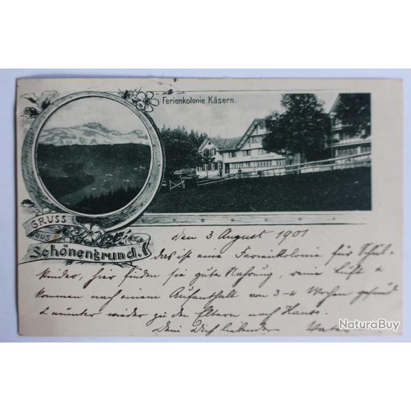 Carte postale ancienne Gruss aus Schnengrund Suisse