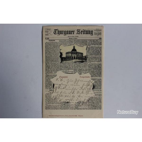 Carte postale ancienne journal Thurgauer Zeitung 1901 Suisse Frauenfeld