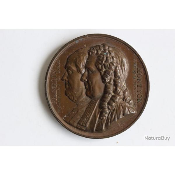 Mdaille Franc-Maonnerie Socit Montyon et Franklin 1833